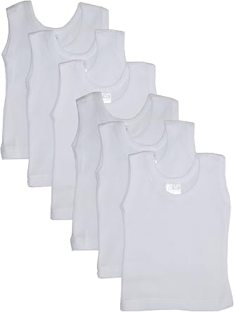 Bambini White Tank Top 6 Pack-Medium