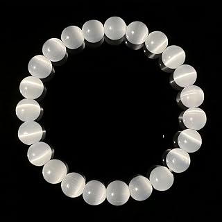 Natural Cat's Eye Bracelets for Women Men Handmade Stone Gemstone Stretch Elastic Beaded Yoga Bracelet Crystal Healing Reiki Spiritual Energy & Power Meditation Jewelry Gifts Unisex