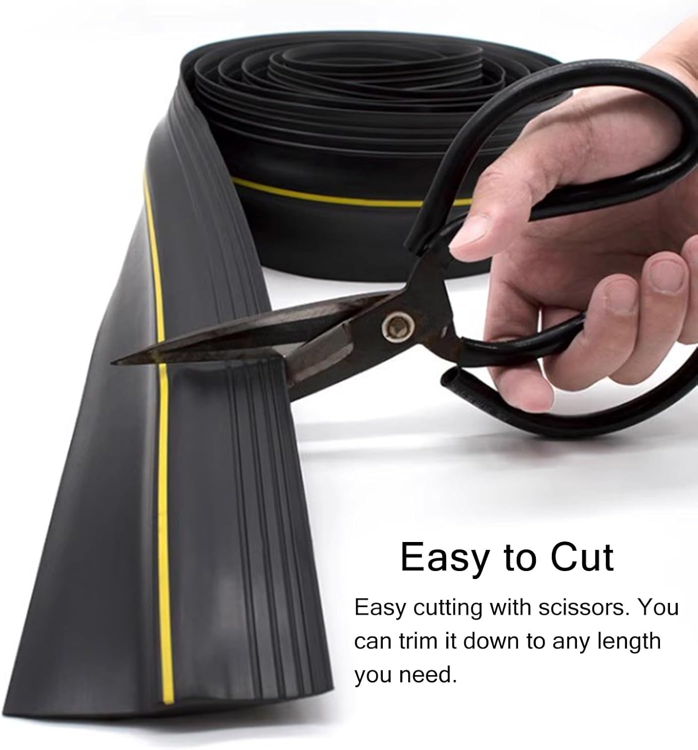 Front Door/Garage Bottom Rubber DIY Weather Stripping Replacement, 3.5inch Wide Garage Door Flood Barrier Strip 10 8 5 4 3 2 1 M, Threshold Seal Strip Cuttable(Silver-H 13mm(1/2 in),L 16.4ft(5m))