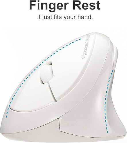 Miniatura 3 de SANWA - Mouse ergonómico inalámbrico 2.4G, ratones verticales ópticos, para manos pequeñas, reduce la tensión de la muñeca, (80012001600 DPI