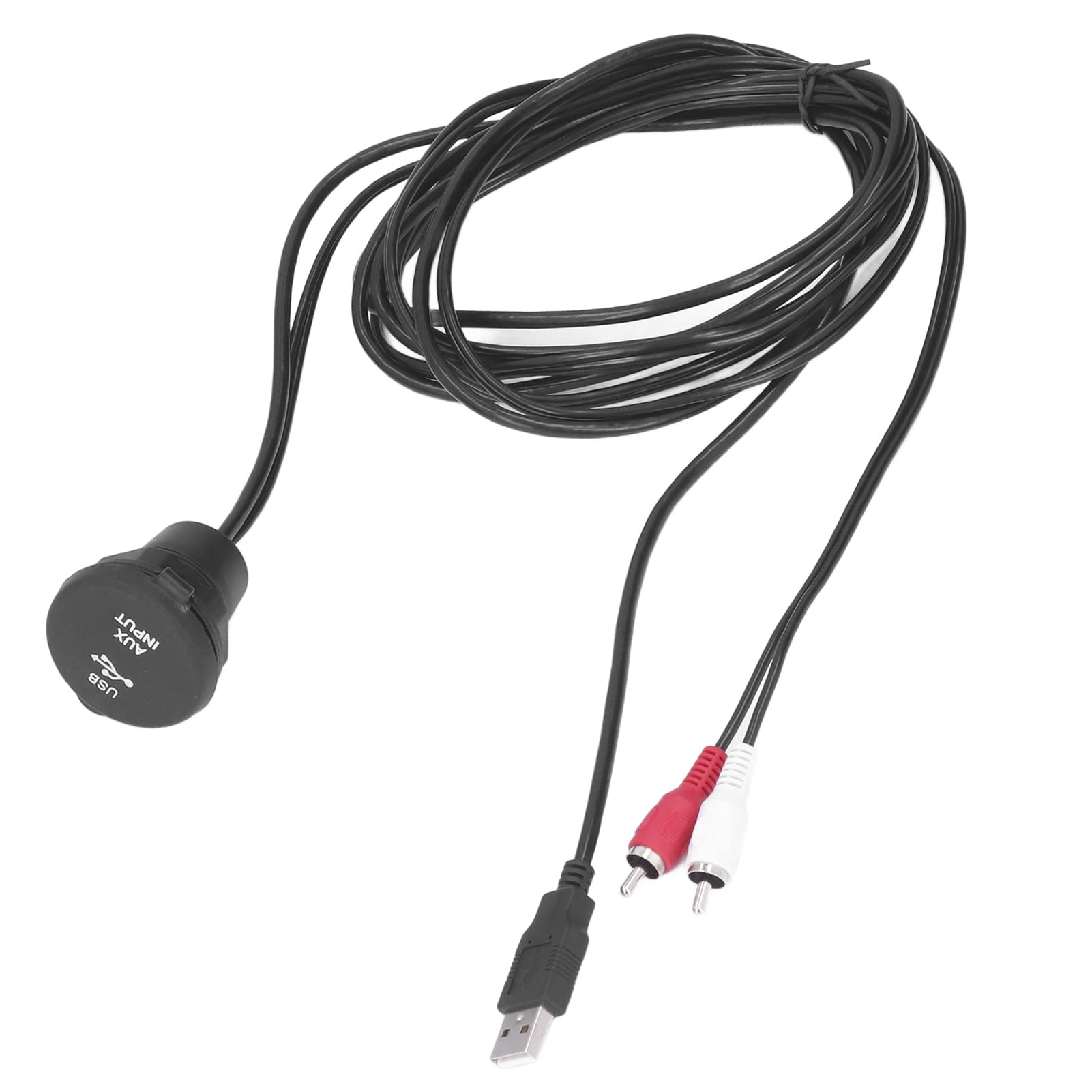Zestaw przedłużaczy USB 3.0 do montażu podtynkowego, wtyk męski na żeński, 2 wtyki na 3,5 mm żeński, wodoodporny, odporny na promieniowanie UV, do samochodu, motocykla, łodzi,