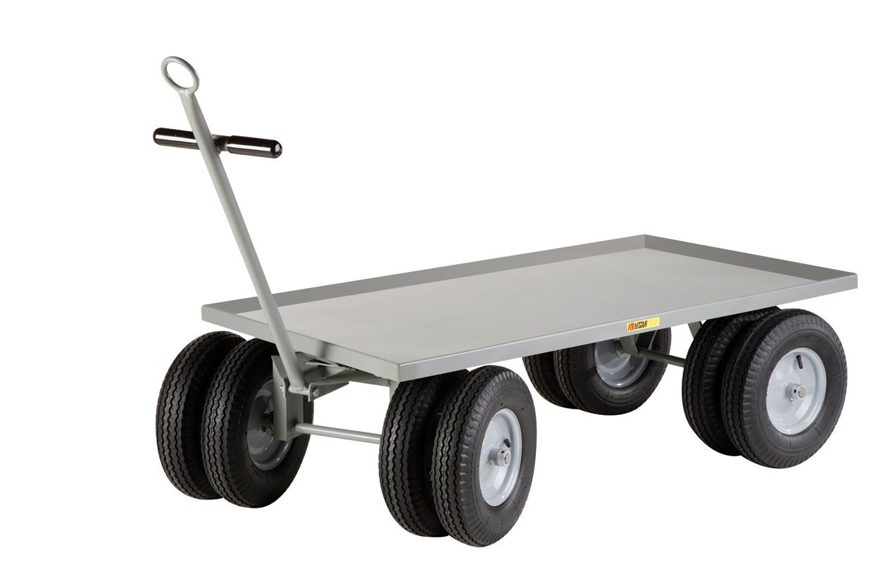 Little Giant CD-3060-16P-CR Steel Lip Edge 8-Wheeler Wagon Truck, 3000 lbs Capacity, 60" Length x 30" Width