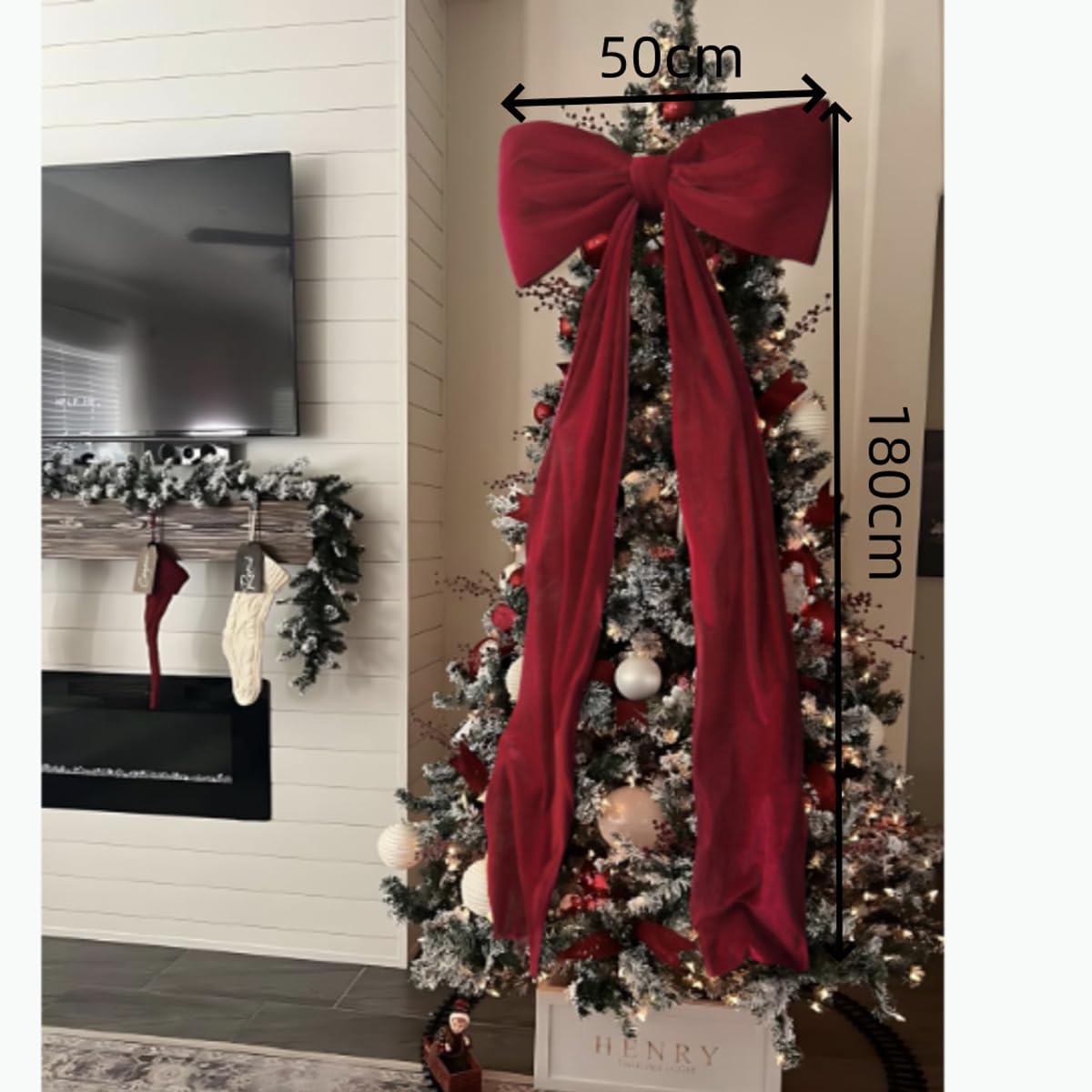 Lazo para árbol de Navidad de 180 cm Largo, Suave y Decorativo. Ideal para Decorar árboles Navidad, Cortinas, Paredes, Puertas, Bodas y Fiestas, champán