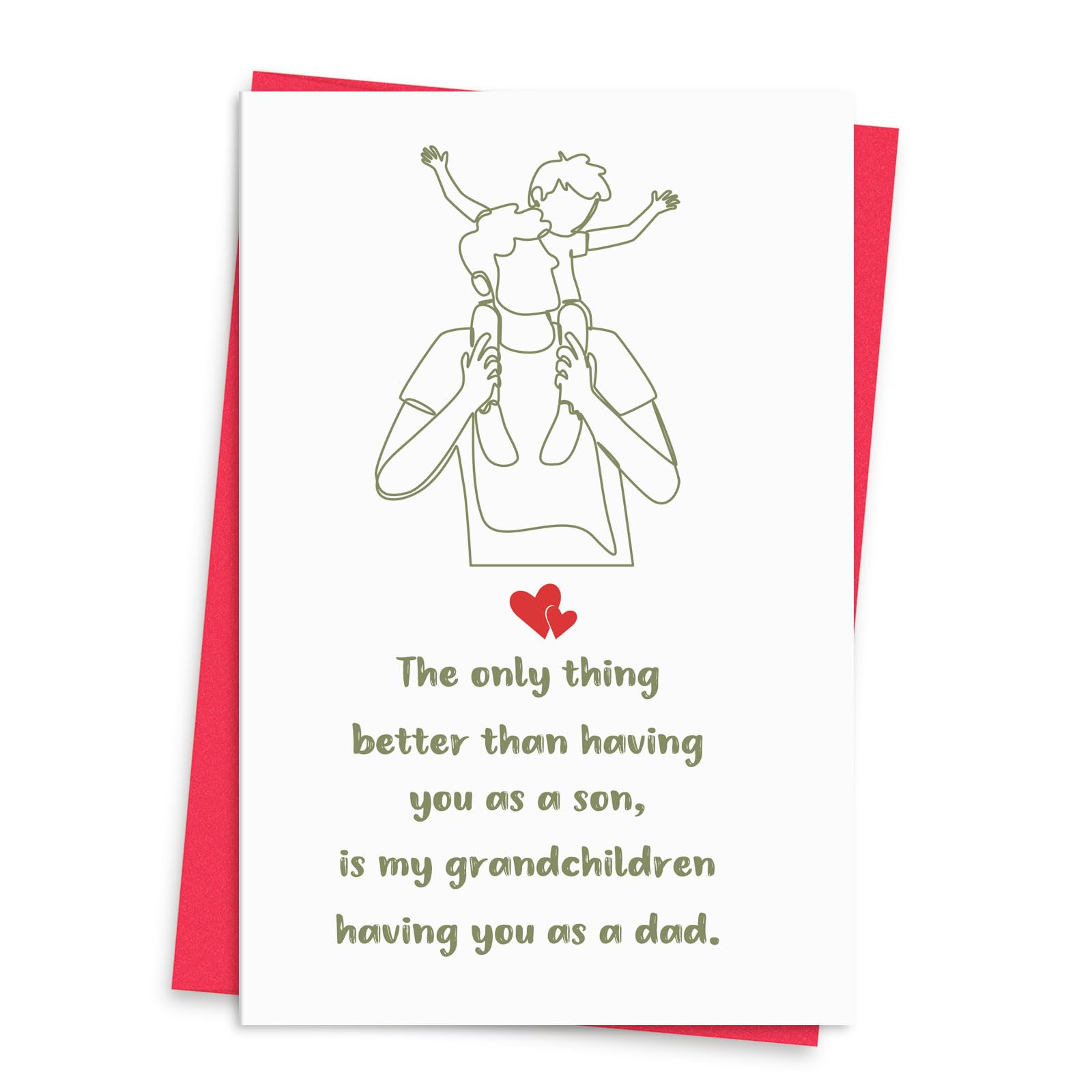 xiangqiankan Funny Father's Day Card for Son, Humor Fathers Day Card Gifts for Son from Mom Dad, Heartfelt Message to Him, Premium Quality