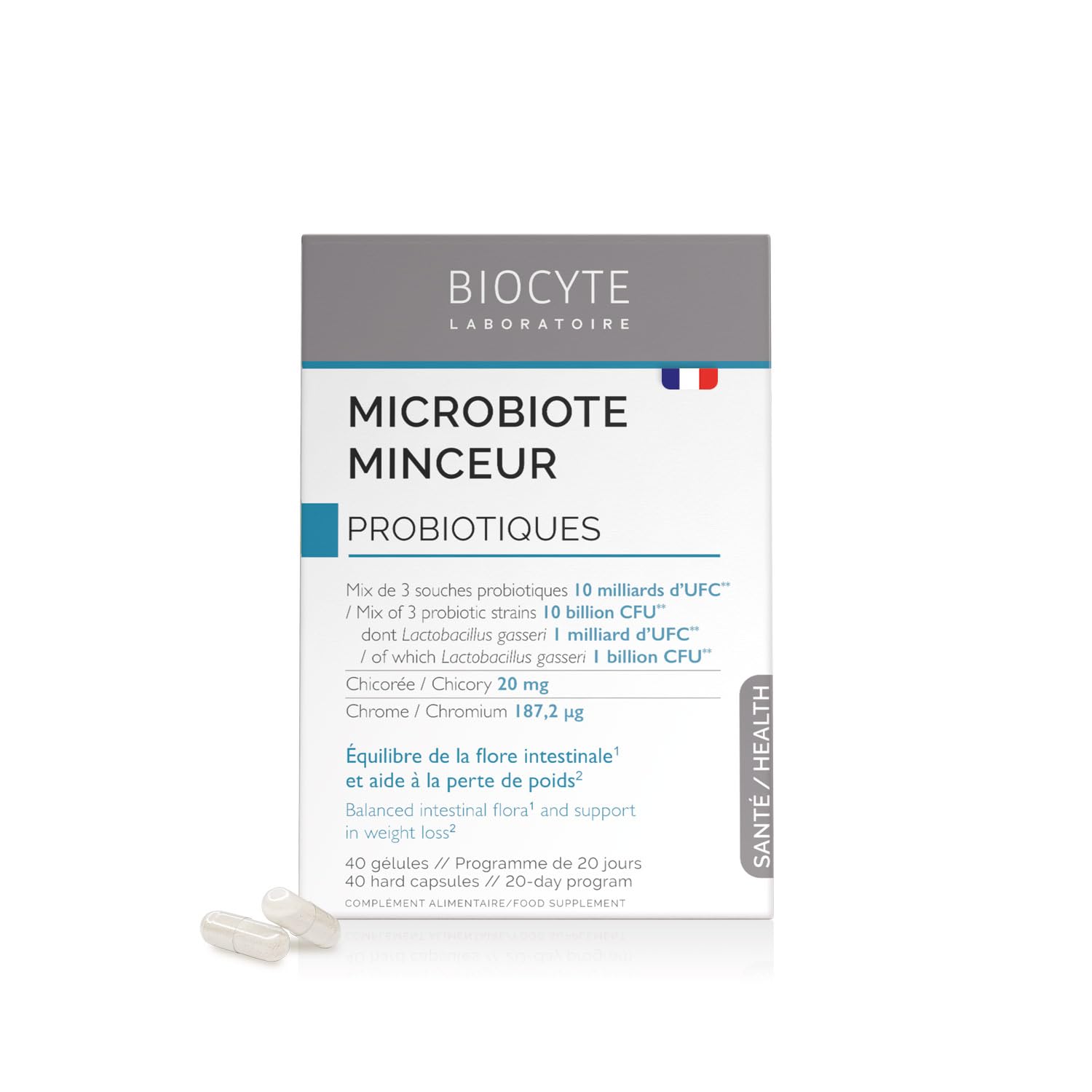 BIOCYTE Microbiote Minceur - Complement Alimentaire Probiotique Flore Intestinal