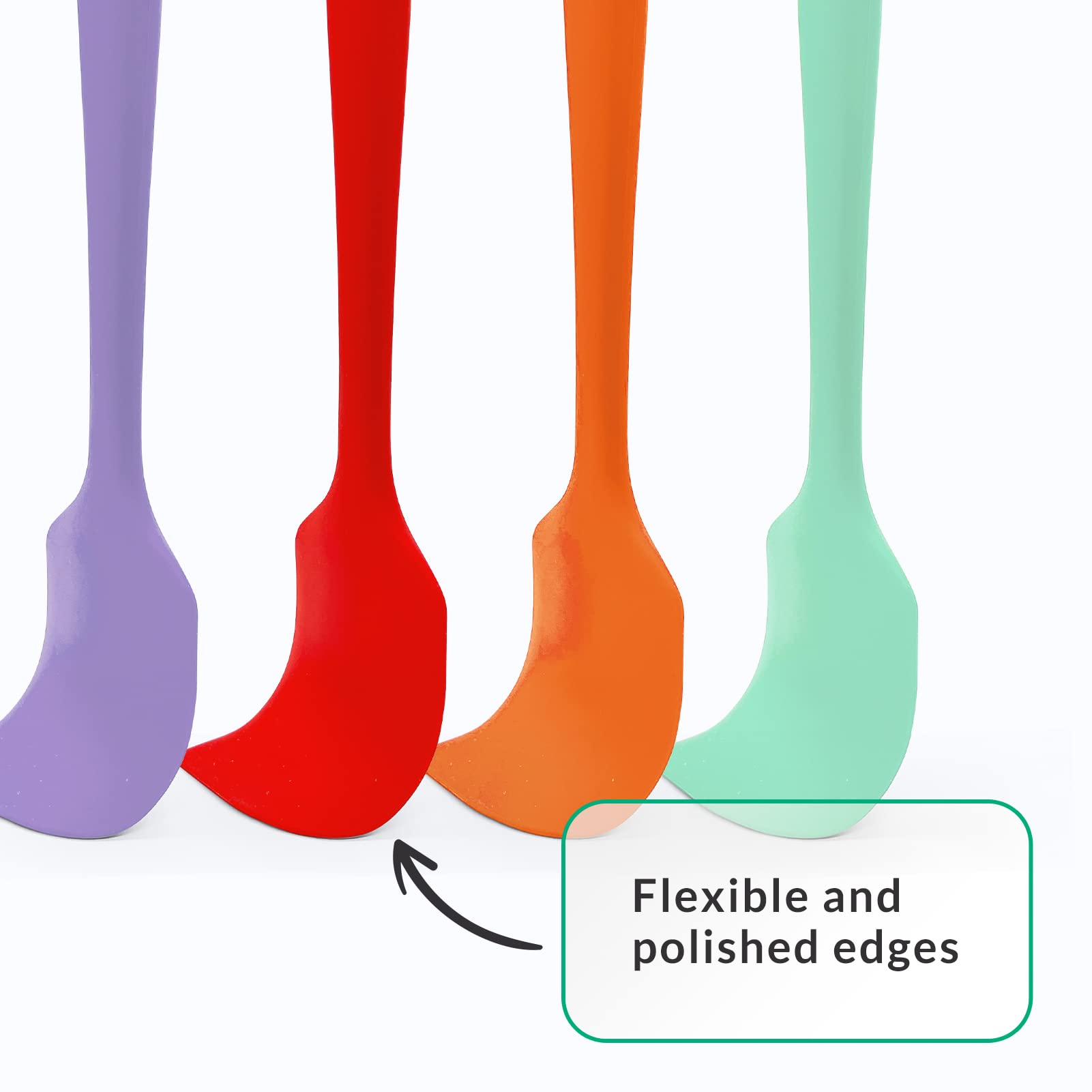 Elihome Chef Series - Set di 3 spatole in silicone, resistenti al calore, antiaderenti, per cucinare, cuocere e miscelare, senza BPA e silicone certificato LFGB, colore viola