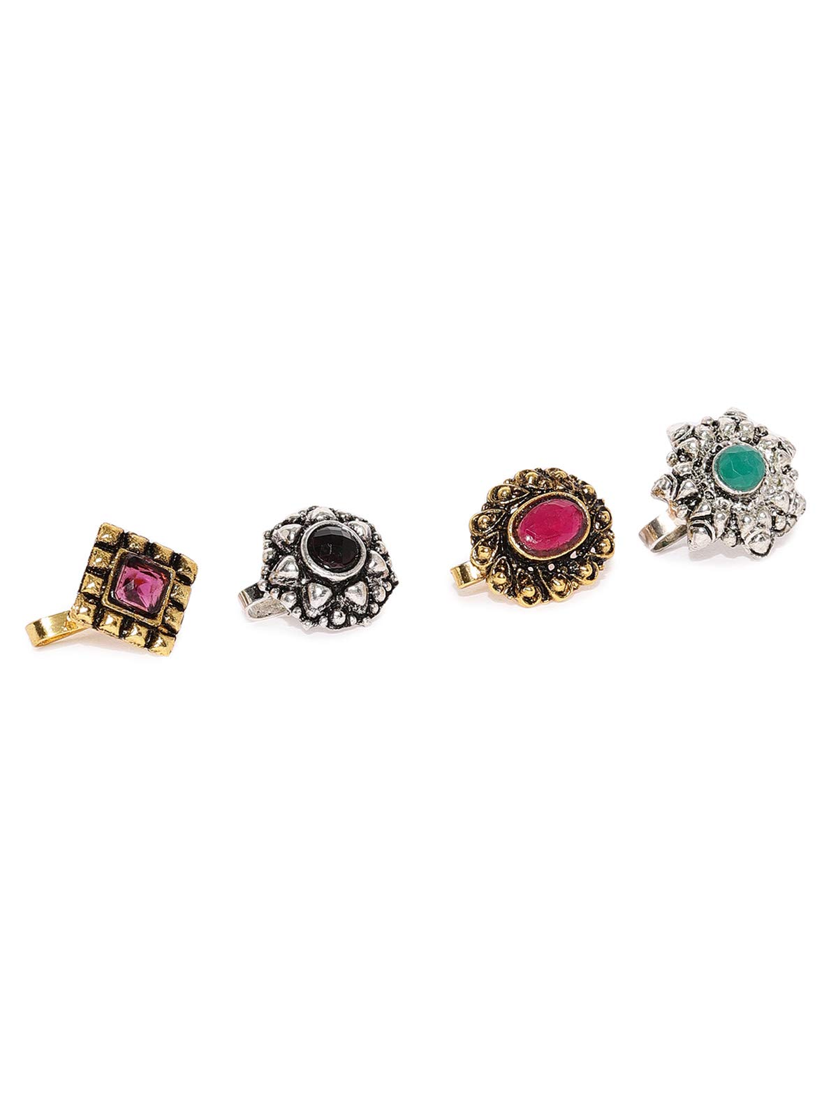 ZAVERI PEARLS Combo Of 4 Antique Adjustable Nose Pin For Women-ZPFK8492 (B07PRCG7FW) Amazon Price History, Amazon Price Tracker