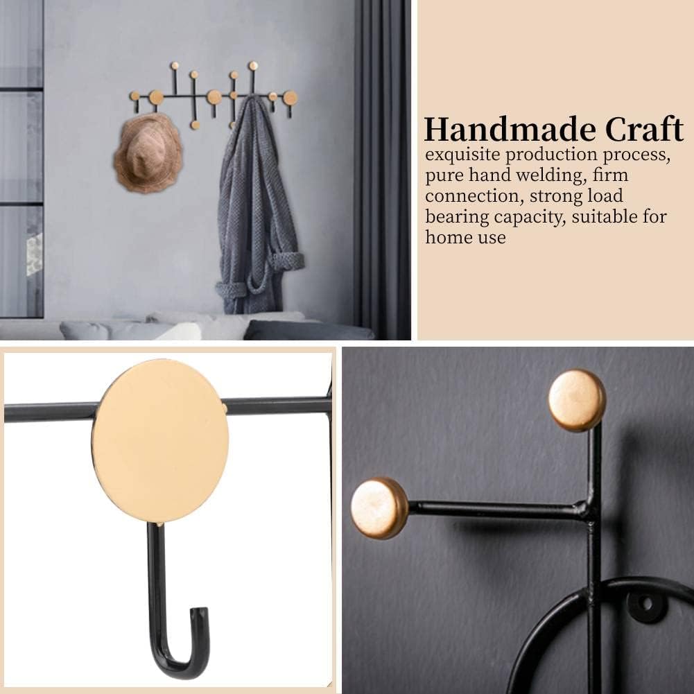 Industrial Style Wall Mounted Coat Rack, Clothes Organizer Hooks Hanger for Hat Bags Towel Living Room Decor, 58cm24cm - Image 5