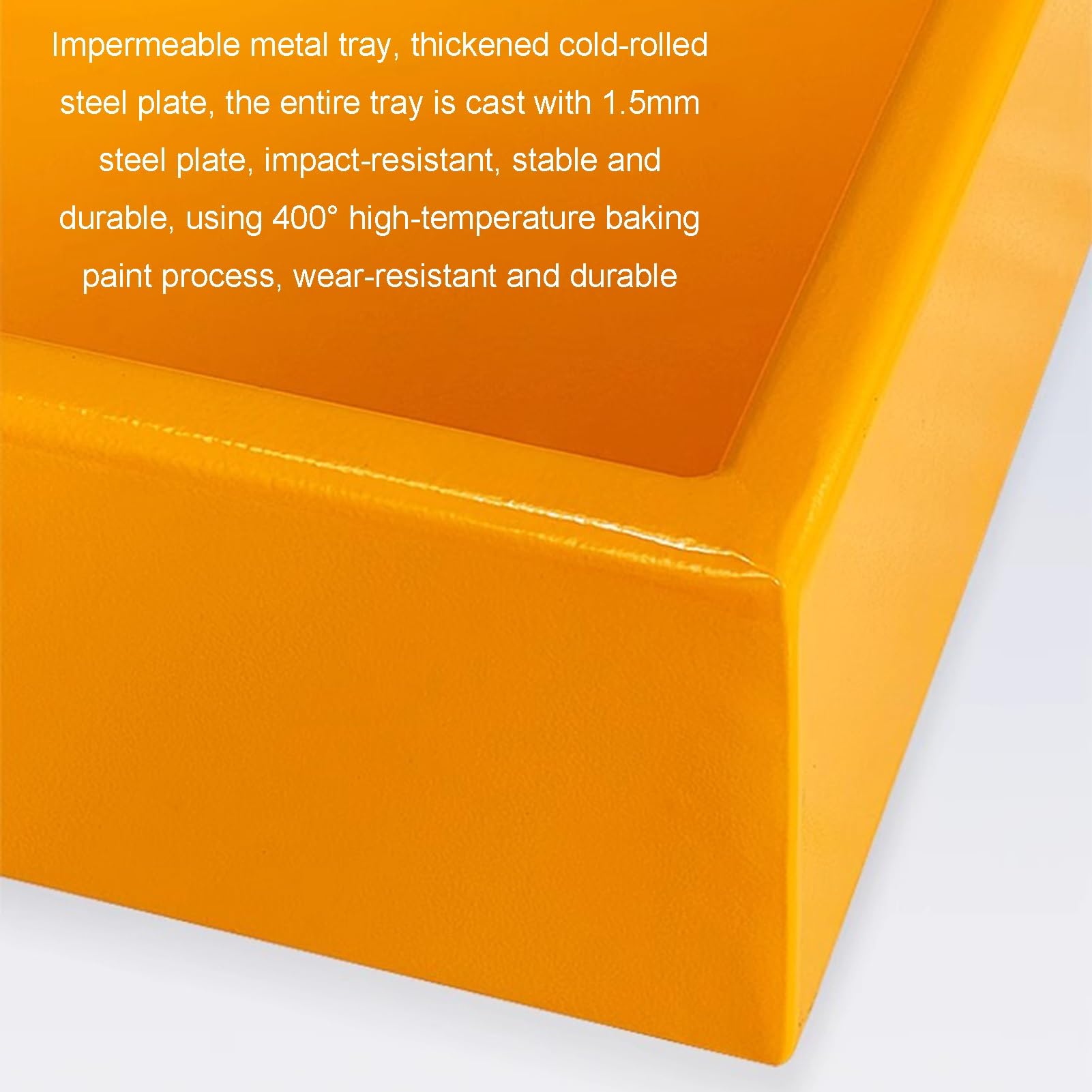 Générique Bac de rétention Jaune Robuste avec Orifice de Drainage, Plateforme étanche 65 x 65 x 15 cm pour Le Stockage Industriel et la sécurité en Atelier
