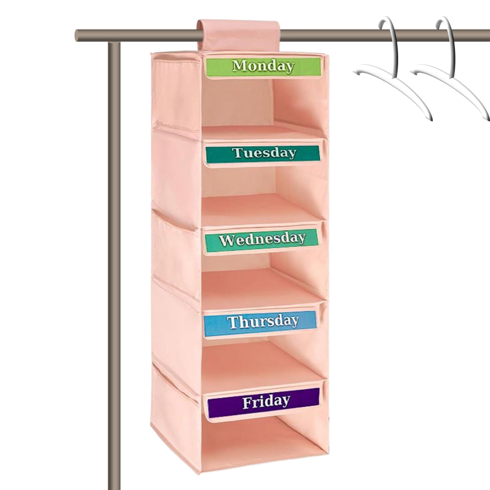 Organisateur de vêtements à 5 niveaux pour placard et garde-robe de dortoir