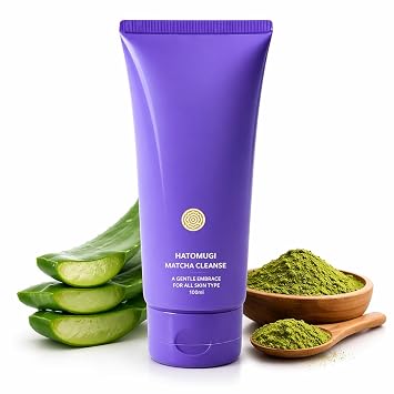 Japanese Matcha Hatomugi Face Wash, Foaming Facial Cleanser, 3.38 fl oz