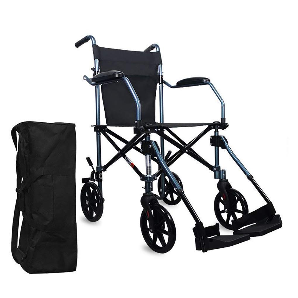 CLoxks Sedia a rotelle,Pieghevole Anziani Anziani Viaggio Piccola Ruota Trolley Borsa da Viaggio Ultra Portatile Camminatore Ausili per la Deambulazione