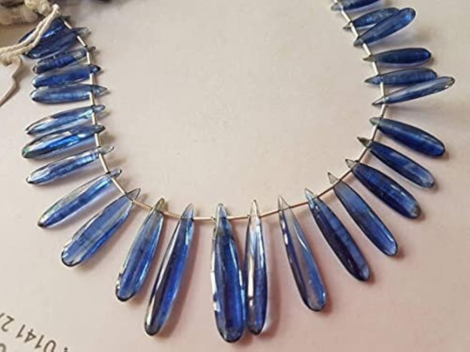 Kyanite facettée perle poire longue 5X20-5X28MM pour création collier 8 pouces