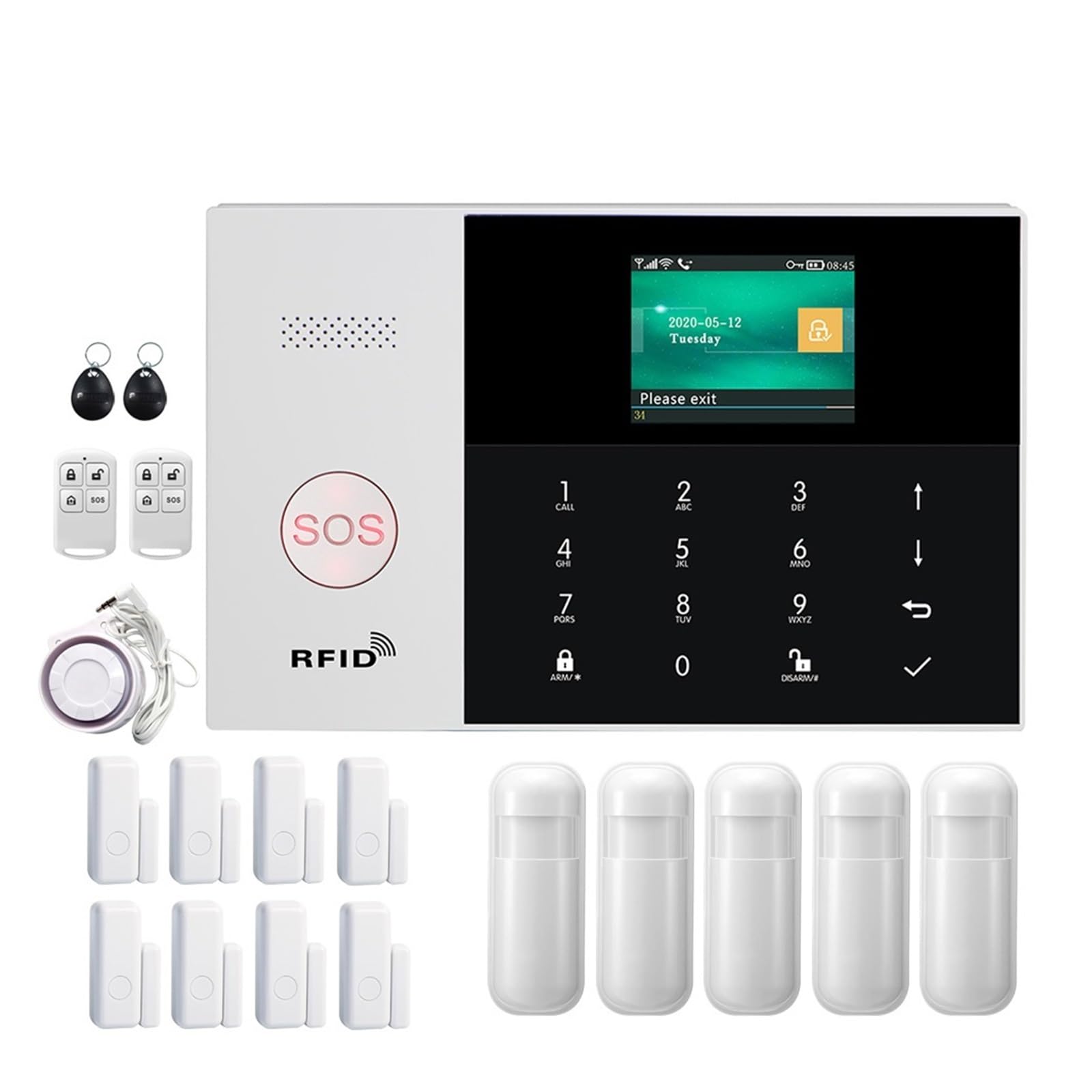 Kit Di Allarme Di Sicurezza Antifurto Domestico WiFi 4G Controllo APP Domestico Wireless Con Rilevatore Di Sensore Di Movimento(F..)