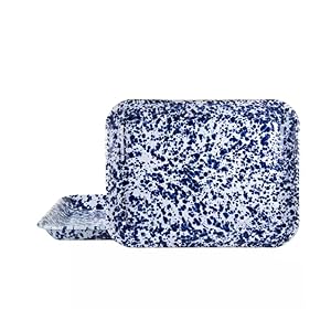 Cobalt Swirl 10 in. x 13 in. Enamelware Square Quarter Sheet