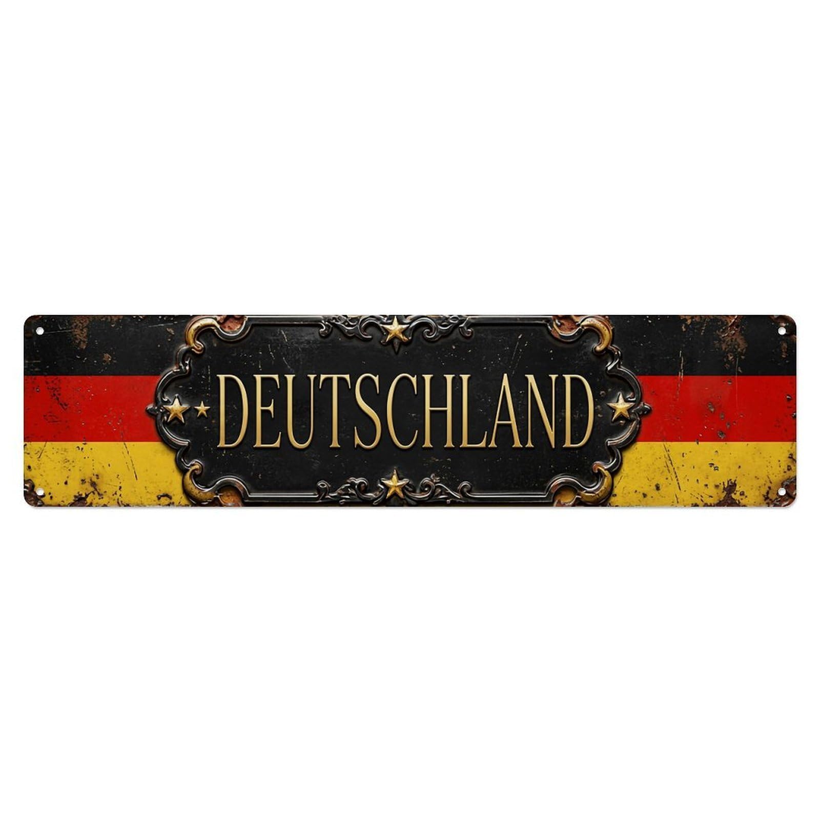 Okahys 4X16inch(10X40cm) Germany Flag Vintage Emblem Vintage Metal Tin Sign