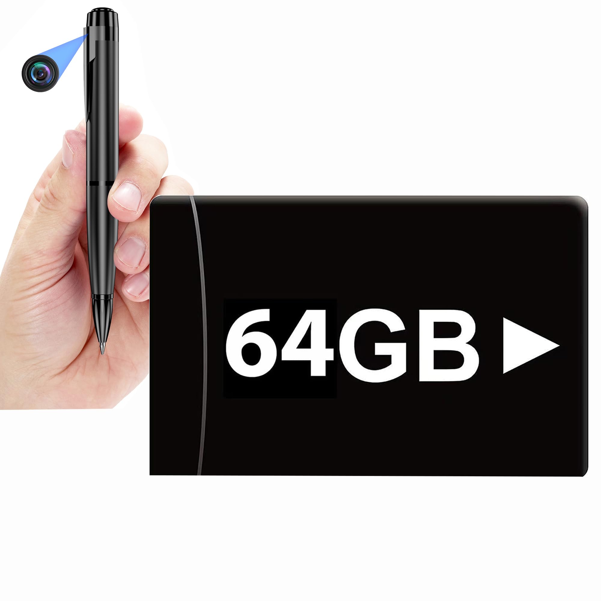 64GB Card Camera Pen Hidden Camera Full HD Video for Spy Camera Spy Camera Full HD Video Recordin