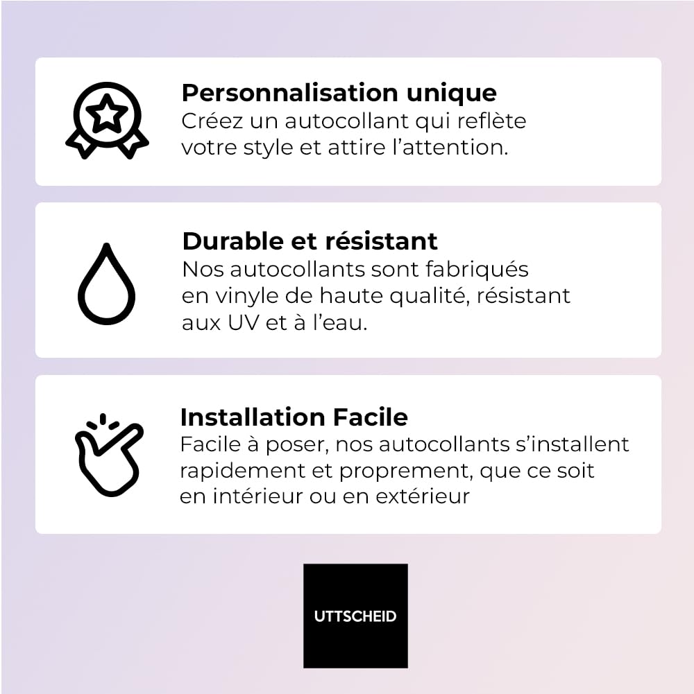Autocollant sticker vitrine personnalisé - UTTSCHEID (Professionnel, Adhésif)
