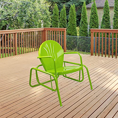 Northlight Outdoor Retro Metal Tulip Glider Patio Chair, 32\", Green