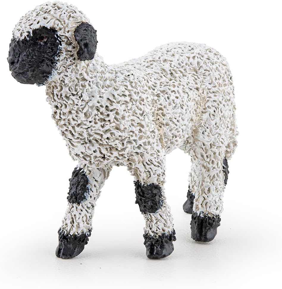 PAPO - Realistic Valais Blacknose Lamb Figure - Ages 3+ - Farm Life Collection - Educational Play Young Animals - Gift Idea Toy for Girls and Boys