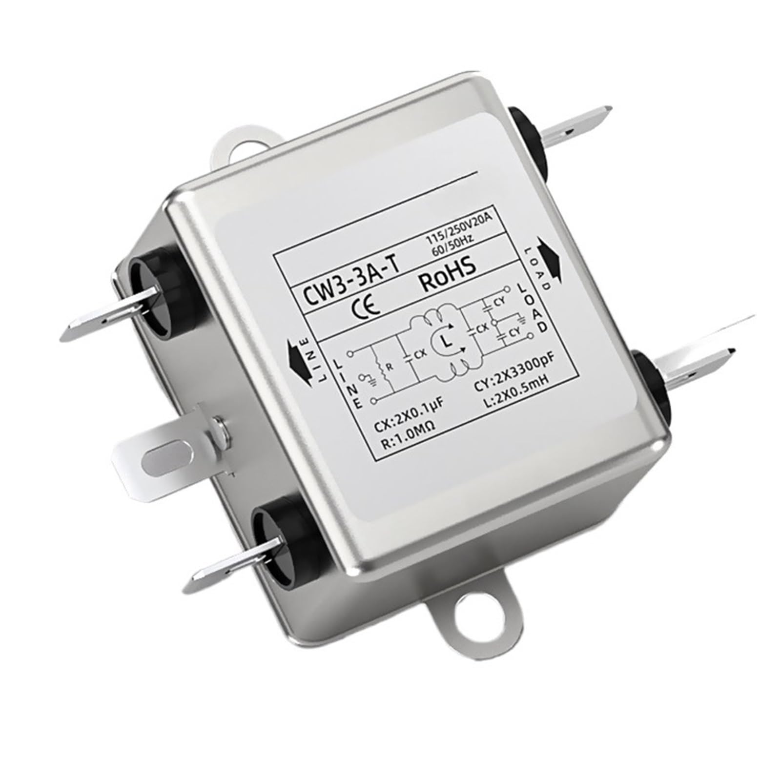 MBPAIHOP Single phase power filter power purifier CW3-10A-T audio filter 20A-S220V anti-interference(CW3-6A-T)