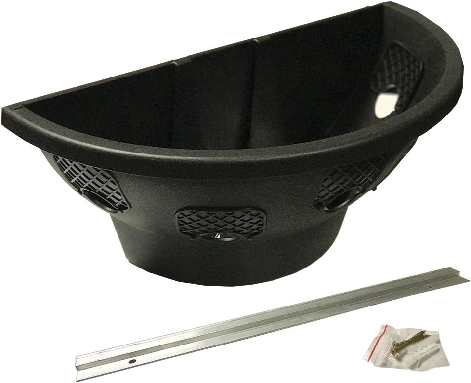 Fence, Deck, Rail, and Wall Planter - 18 Inch Black Heavy Duty Flower Pots - 2 Pack (2)