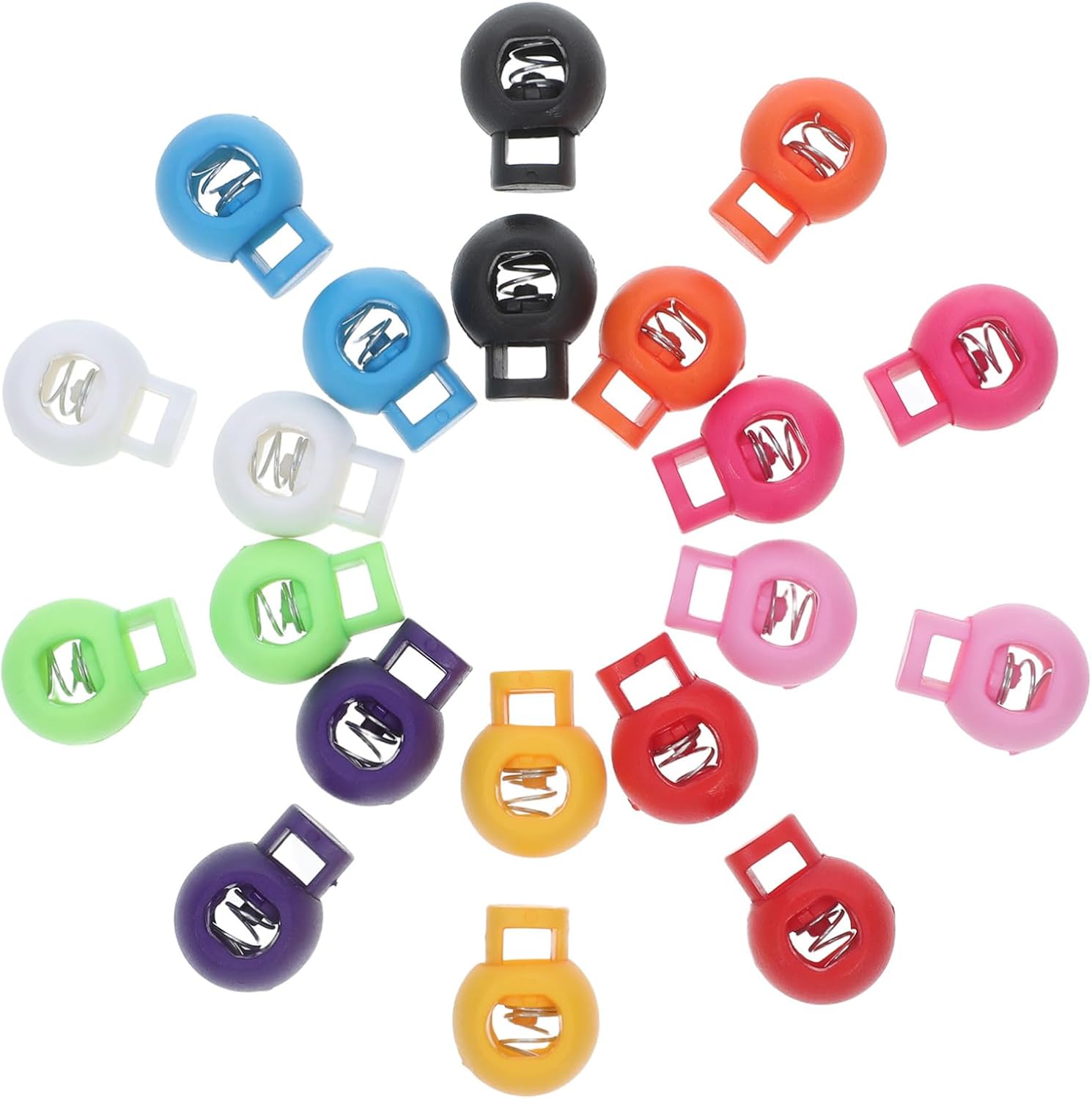 20pcs Plastic Spring Buckle Locks Adjustable Cord Locks for Backpacks Shoelaces Craft Projects