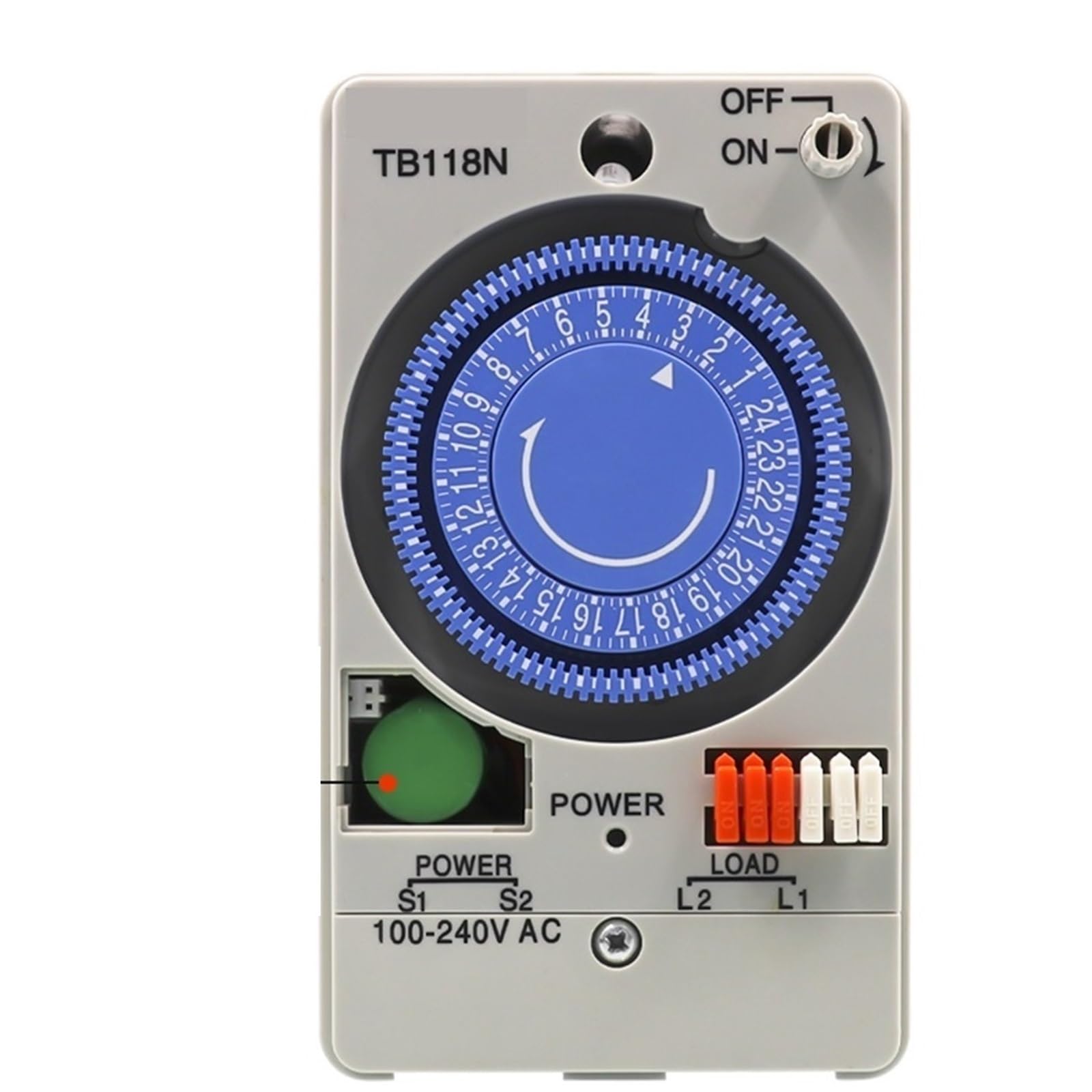 TB118N 100-240VAC 50-60Hz Din Rail Mechanical Timer Switch Waterproof