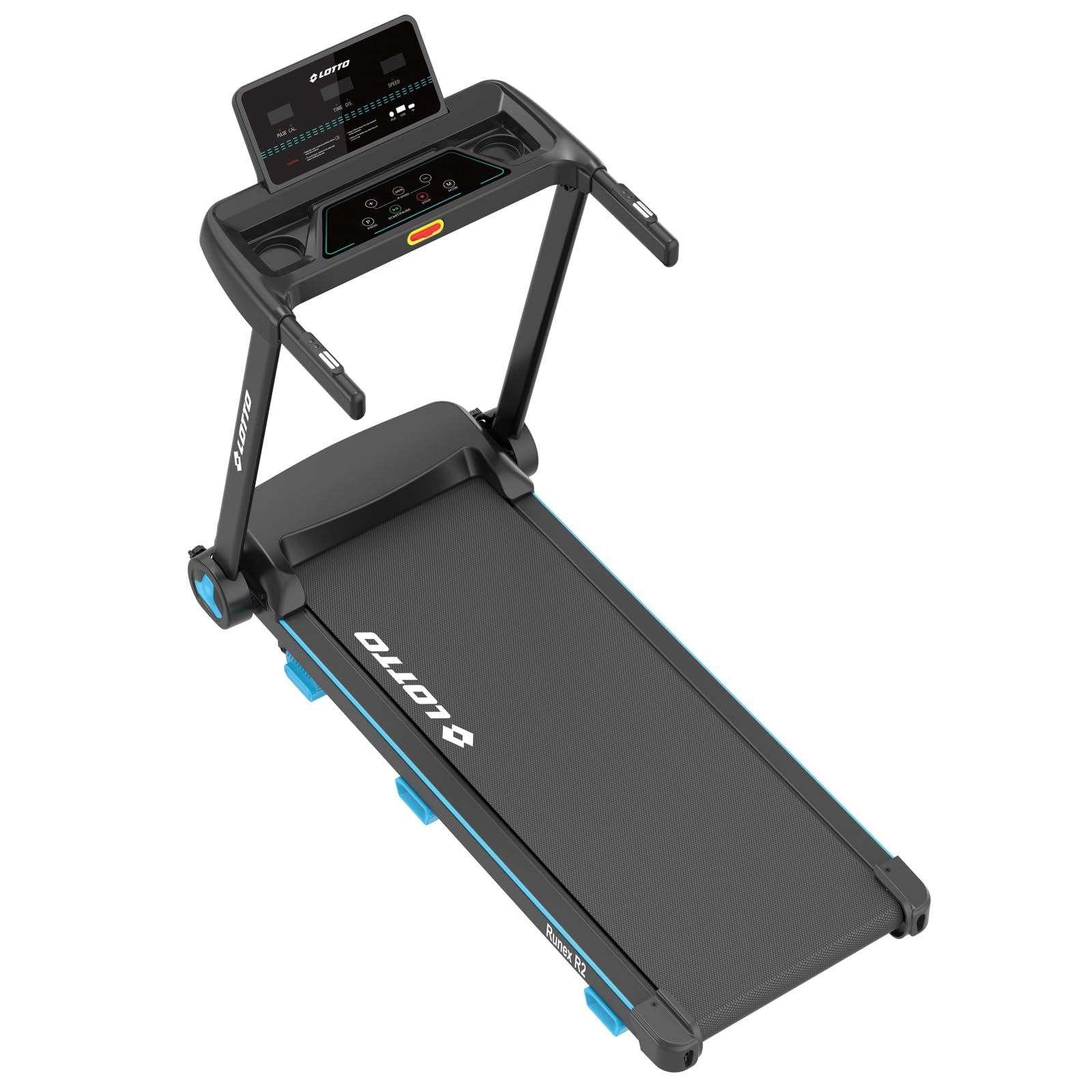 Tapis Roulant Elettrico Lotto Runex R2, Pieghevole 100%, 2 HP, Velocità 1–8 km/h, Inclinazione 2 Livelli, Superficie 105×40 cm, Console LED, Bluetooth FitShow/Kinomap/Zwift, 12 Programmi, Max 100 kg