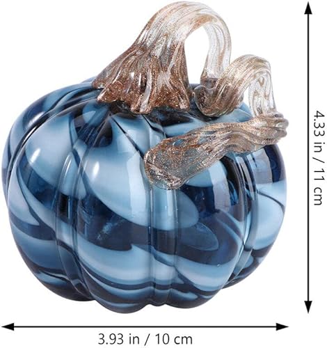 Miniatura 2 de Ciieeo Cristal soplado a mano de 4.33 pulgadas con purpurina para decoración de otoño, cosecha de Acción de Gracias, Halloween