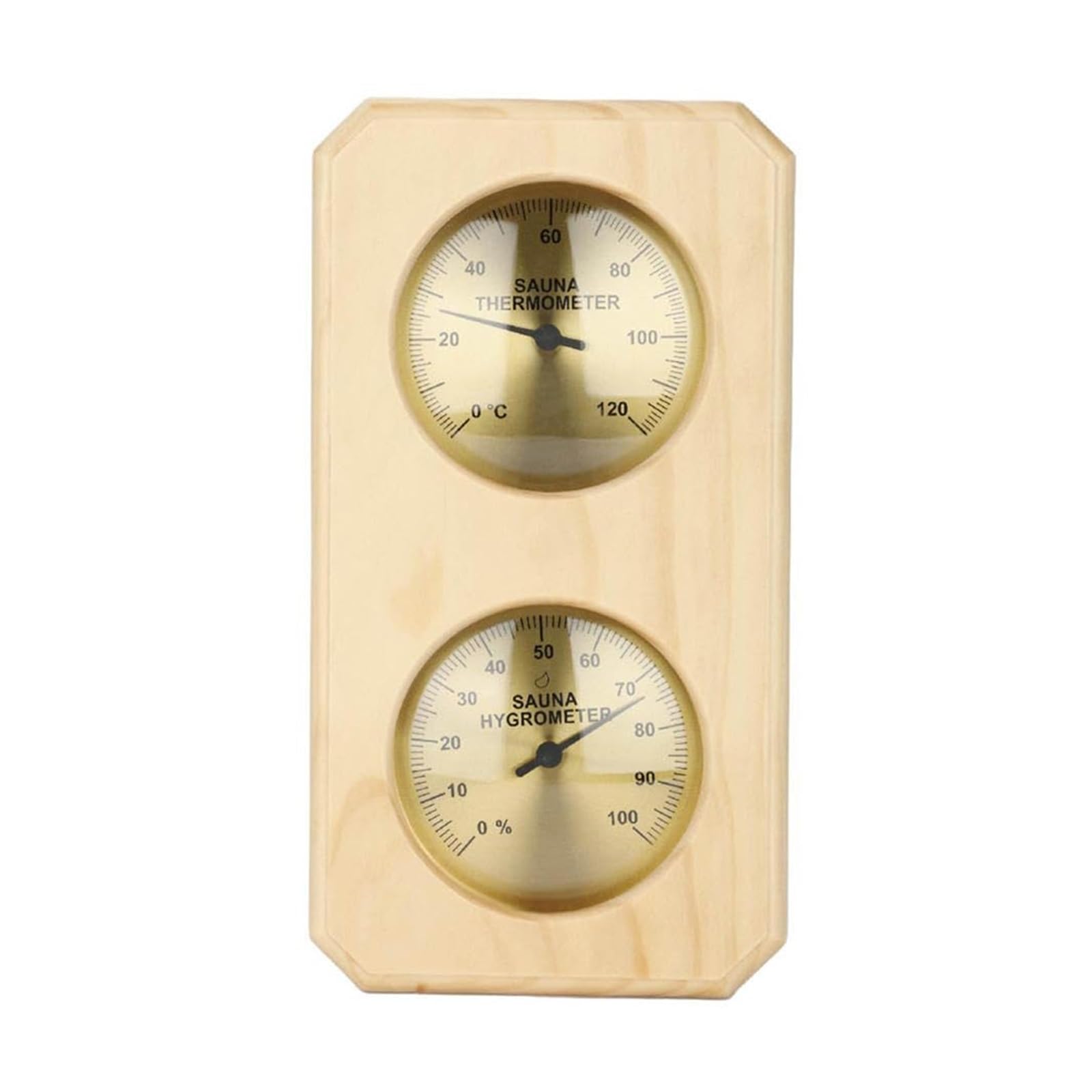 Stazione Meteo analogica, Barometro, Igrometro da parete in metallo e legno, igrometro for sauna, non richiede batterie