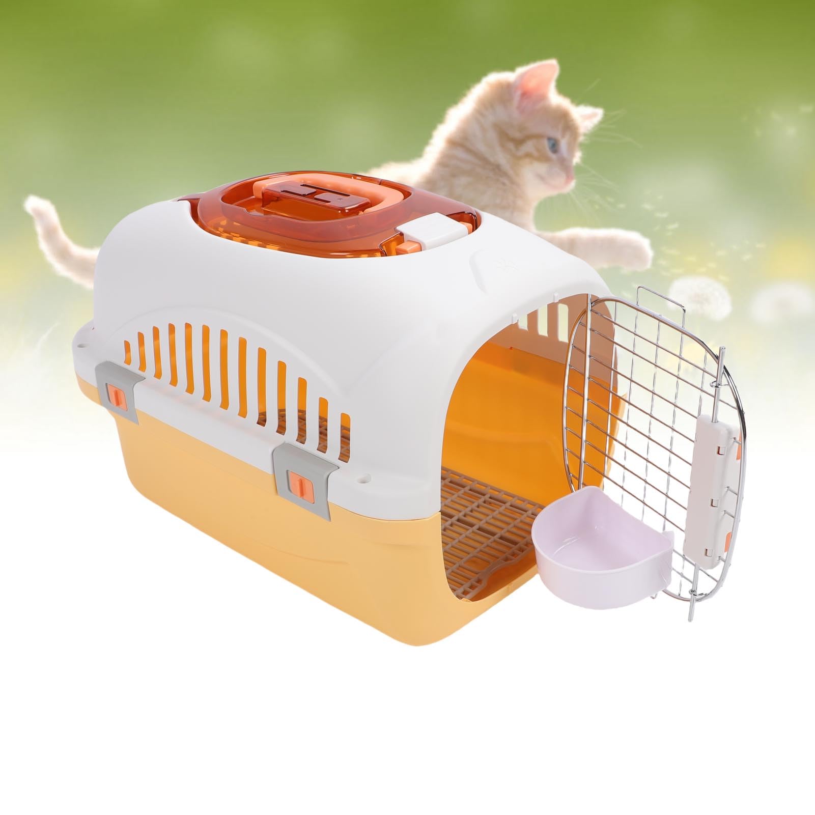 Naroote Plastikowa Buda dla Psa, Zatwierdzony Przez Linie Lotnicze Transporter dla Zwierząt, Skrzynia Podróżna ze zdejmowaną konstrukcją i świetlikiem, Idealna Małych Zwierząt, 19,69 X 12,99 X 12,20