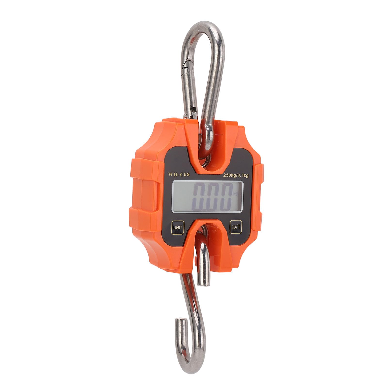 Báscula de grúa digital Pantalla LCD portátil de alta precisión de 550 lb Báscula de peso colgante de mano con retroiluminación Ganchos de acero inoxidable para pesca indust