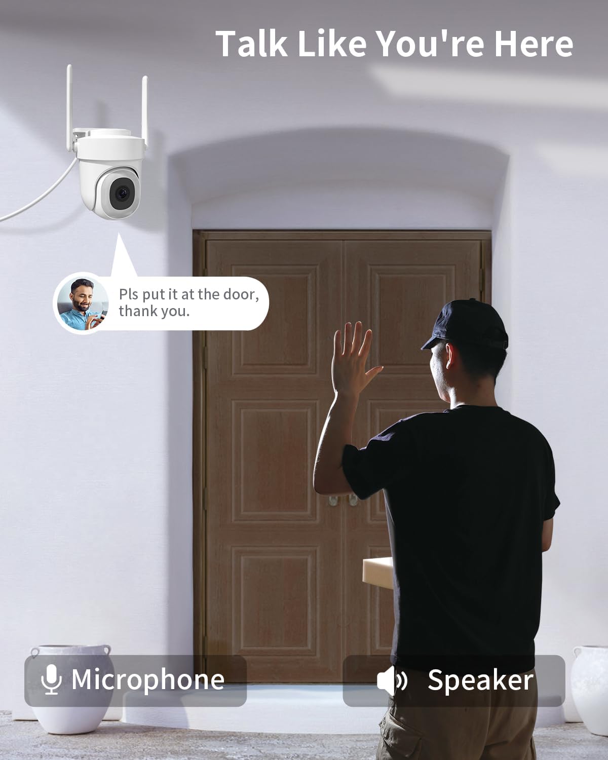 P Panoraxy 3k 5MP Security Camera Outdoor, 5G&2.4G WiFi Outdoor Security Camera with 360°PTZ, 2-Way Talk Outside Cameras for Home Security, Auto Tracking, Motion&Noise Alert, IP66
