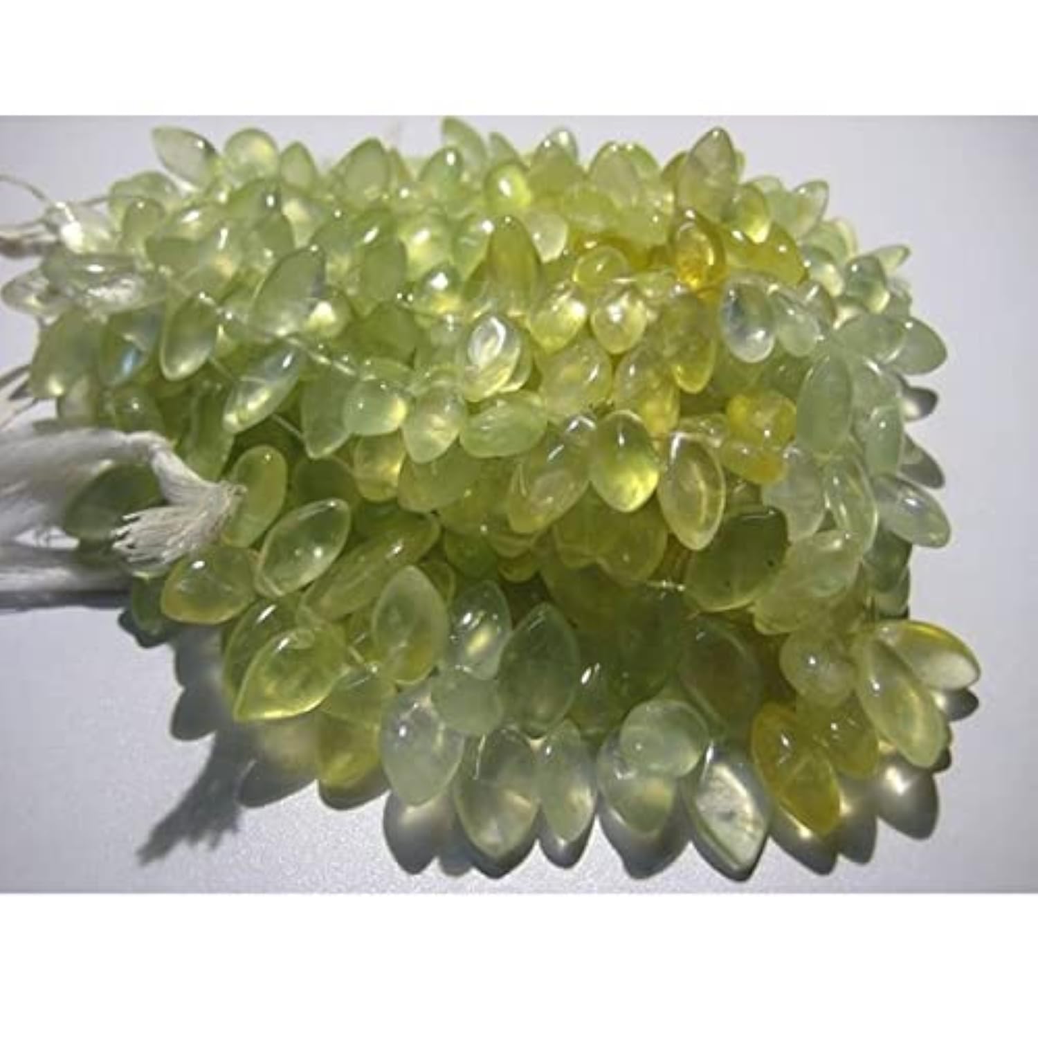 Perles Prehnite facettées 7x12mm pour réparer et personnaliser vos colliers abîmés