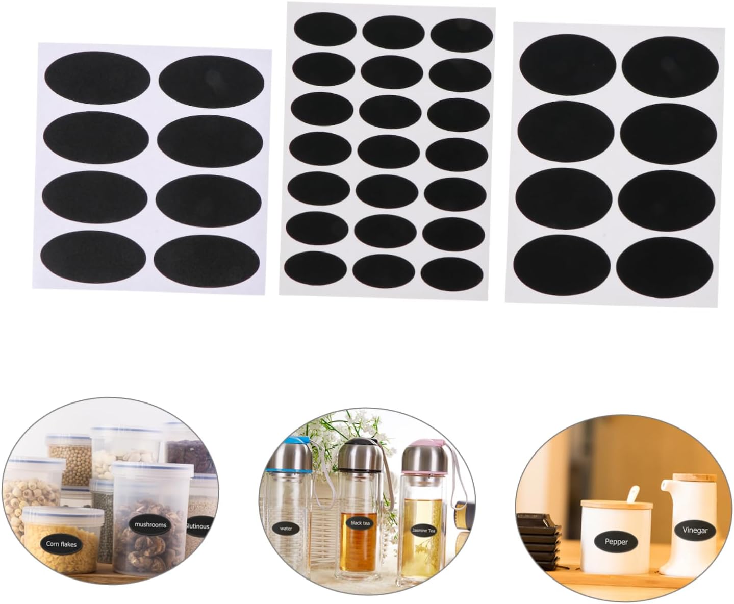 148pcs Spice Jar Labels Self-Adhesive Chalkboard Stickers for Kitchen Organization Pantry Stickers for Jars and Containers Strong Stickiness for Easy Identification