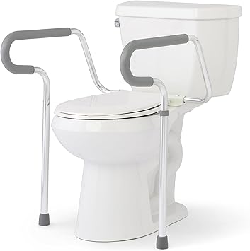Medline Guardian Toilet Safety Rail - Adjustable Height, Robust & Reliable, Ideal for Medical Patients, Hospitals, Nursing Homes