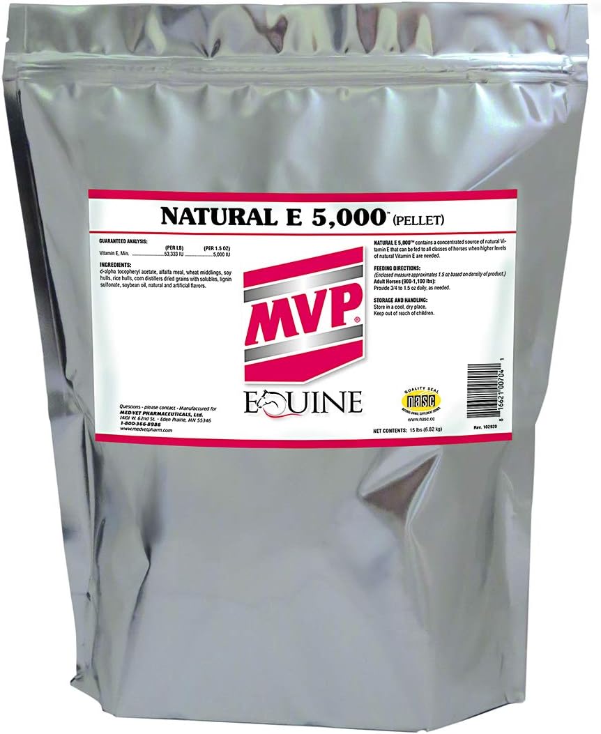 Natural E 5,000 (15 lb) Natural Form of Vitamin E for Better Bioavailability for Horses…