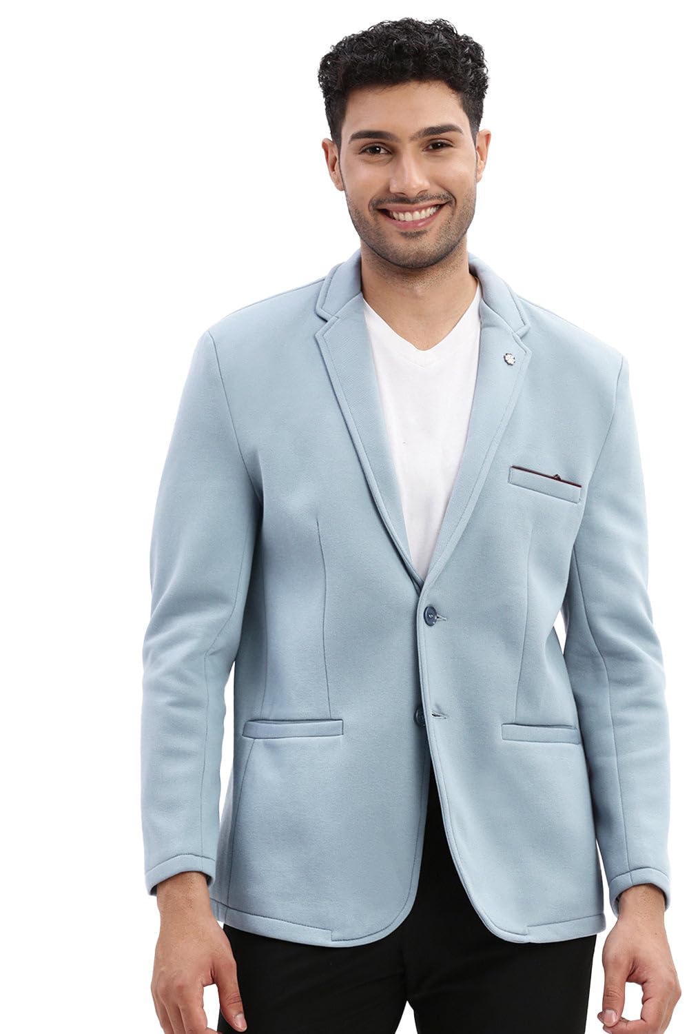 showoffff Men's Light Blue Single Breasted Blazer-LBR-4500_LightBlue-picture-28