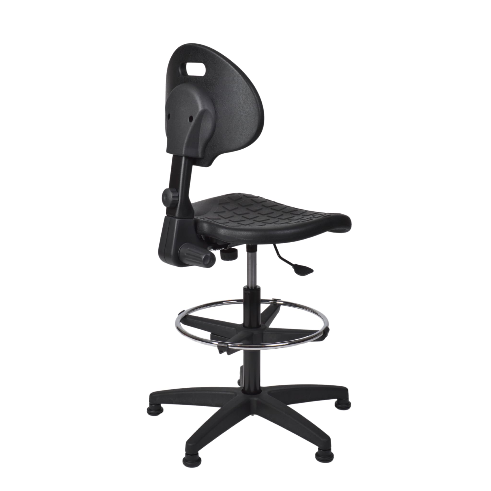 Topsit IND000112 Sedia da lavoro in poliuretano, sedia da lavoro ergonomica, sedia da laboratorio, regolabile in altezza e facile da pulire, base stabile con piedi e piedi in metallo.