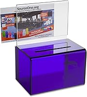 Vista 6 de SourceOne caja de donaciones con sostén para firma y cierre, 5 pulgadas de ancho, Negro