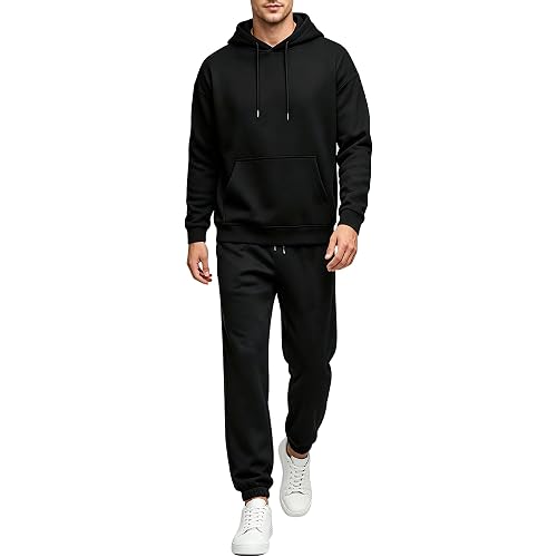 TUVEKE Sweat Suits For Men Sets 2 Piece Hoodie Jogger Long Sleeve Sweatsuits Hoodie and Pants Size S To 3XL