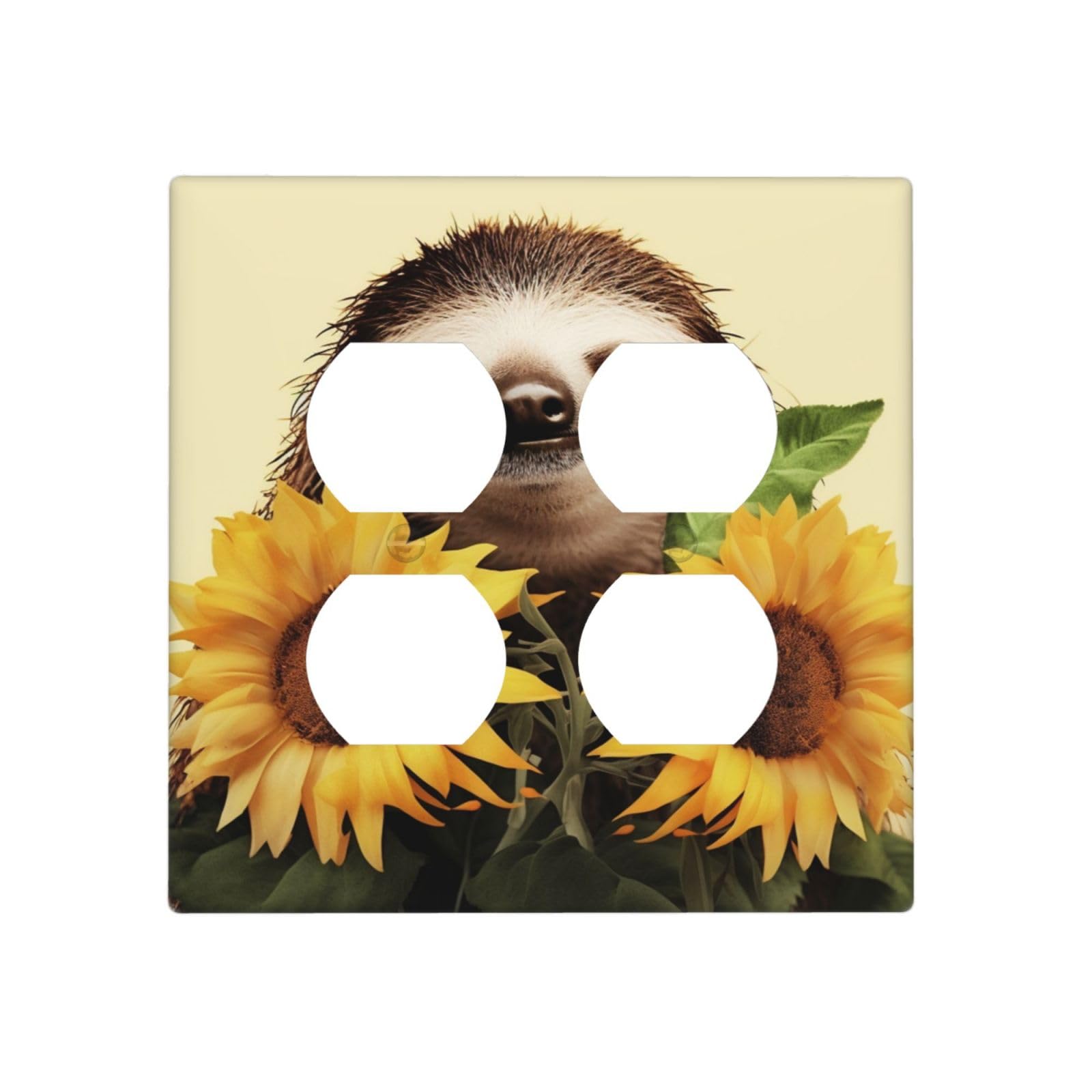 Decorator Wall Plate 2 Gang Light Switch Covers Sloth Sunflower Wallplate Double Toggle Switch Plate Standard Size Electrical Outlet Covers Decorative Wall Switch Plate Cover