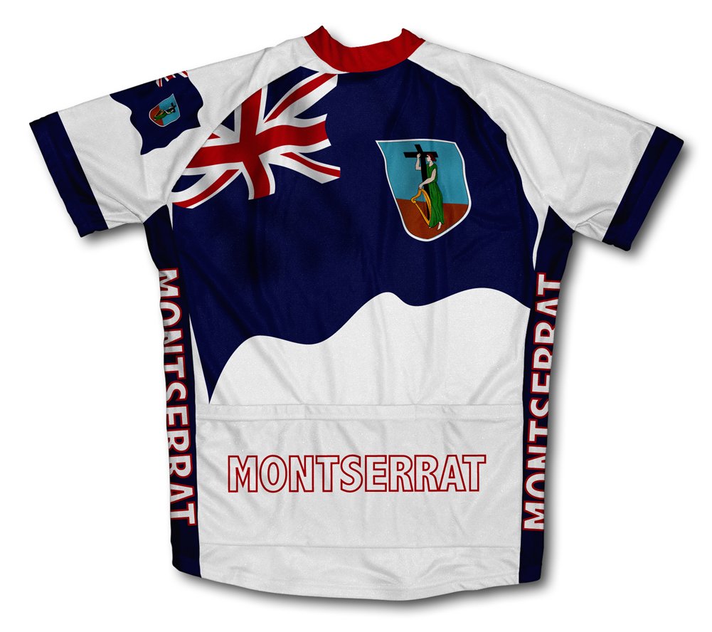 ScudoPro Montserrat Flag Short Sleeve Cycling Jersey for Men - Size 4XL