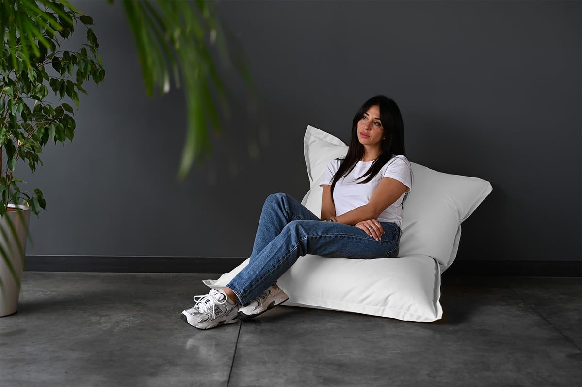 Poltrona Sacco Puff Per Dormire Foam White Pouf Poltrona 160 X 90 - Main Image