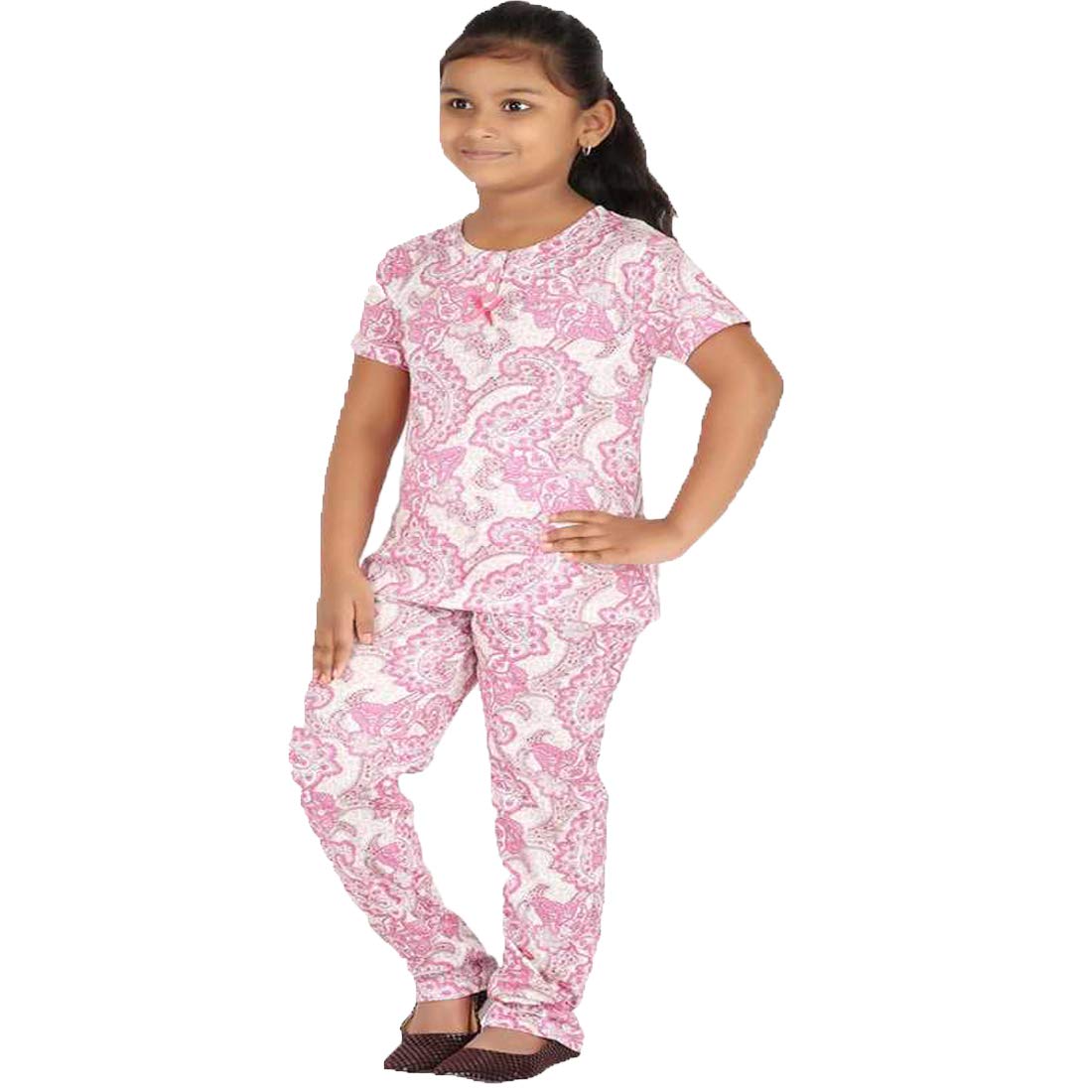 FICTIF Girl's Suit and Set (Blue Melange,Pink, 3-4 Years) 1