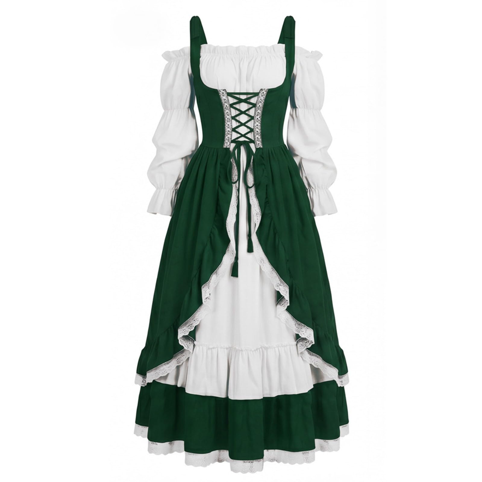 Genérico Vestido Halloween Mujer,Traje Medieval Europeo Con Corsé Para Actuaciones EscéNicas Vestido Renacentista De Dama Atuendo Teatral Victoriano Elegante Indumentaria HistóRica Femenina De
