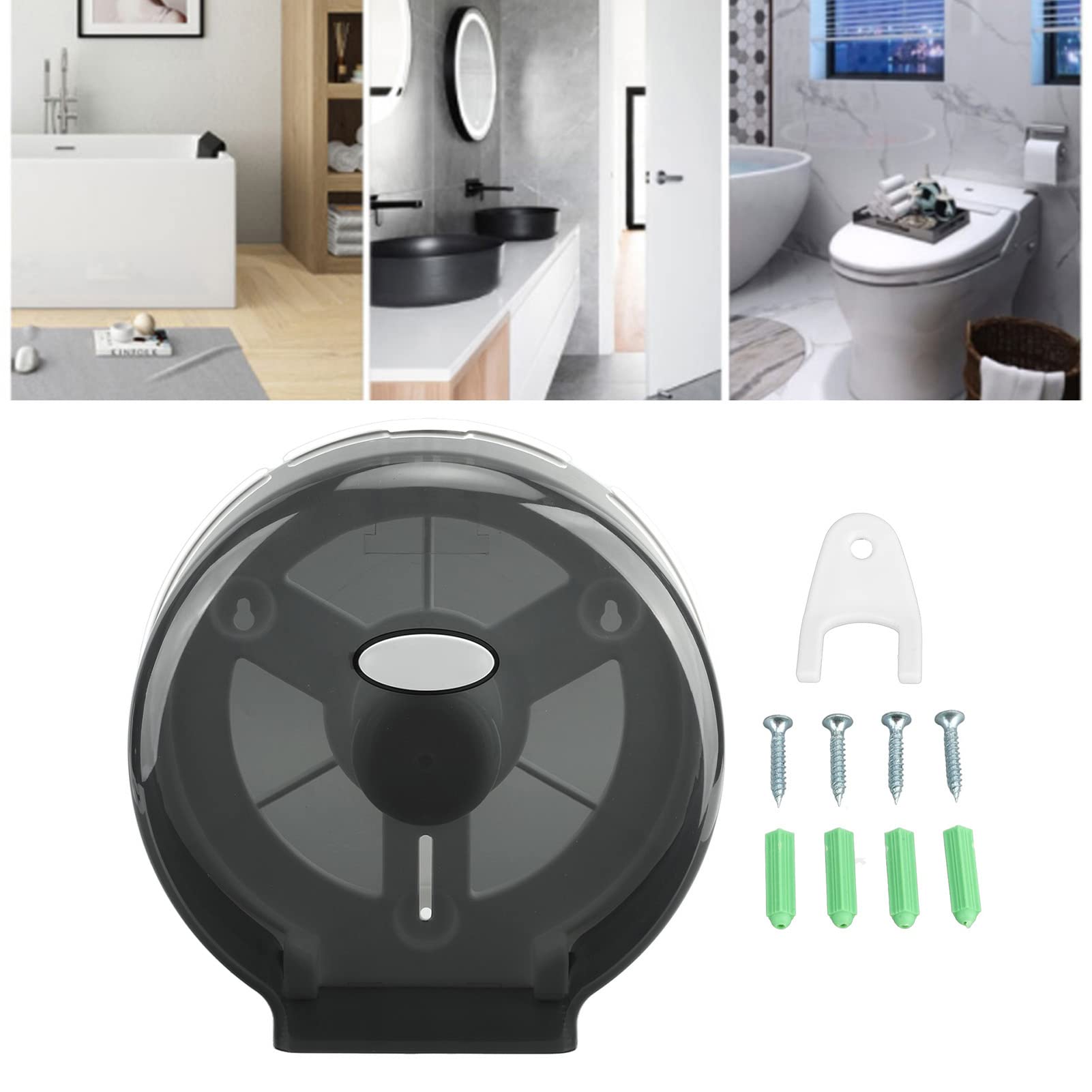 Distributeur de papier toilette en rouleau unique, matériau ABS, transparent avec fenêtre creuse, pour hôtel, salle de sport, salle de bain