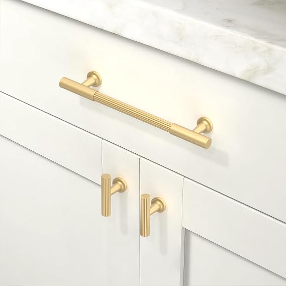 10 Pack Brushed Gold Cabinet Pulls 5 Inch(128mm) Kitchen Cupboard Handles Cabinet Hardware for Drawer Pulls