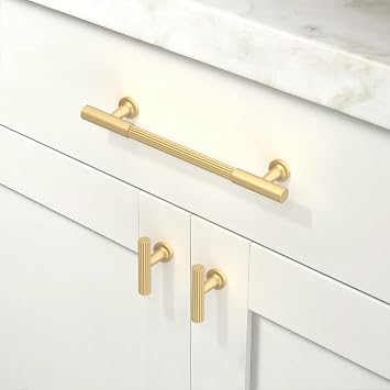 10 Pack Brushed Gold Cabinet Pulls 5 Inch(128mm) Kitchen Cupboard Handles Cabinet Hardware for Drawer Pulls
